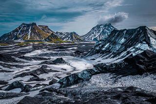 rugged terrain in katla iceland 
