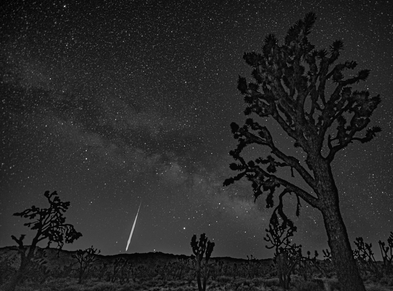 Shooting star over mohave desert